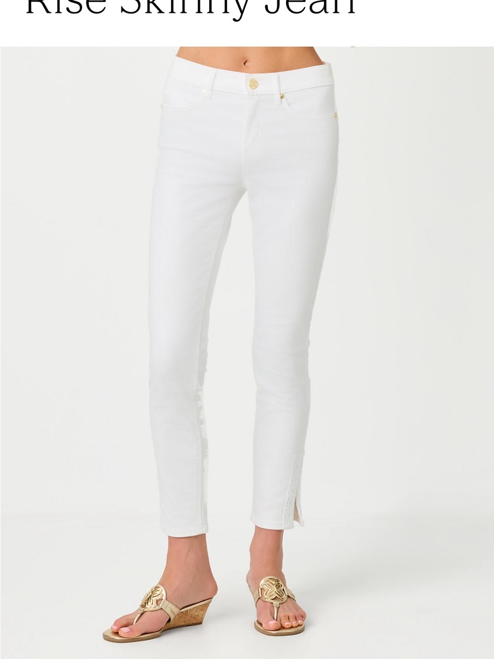 Lilly Pulitzer South Ocean  White High-Rise Women's Jeans NWT -Size 12